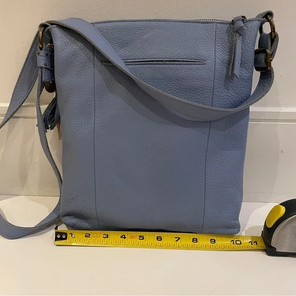 The Sak Ladera Light Blue Pebbled Leather Crossbody Bag - Picture 8 of 10